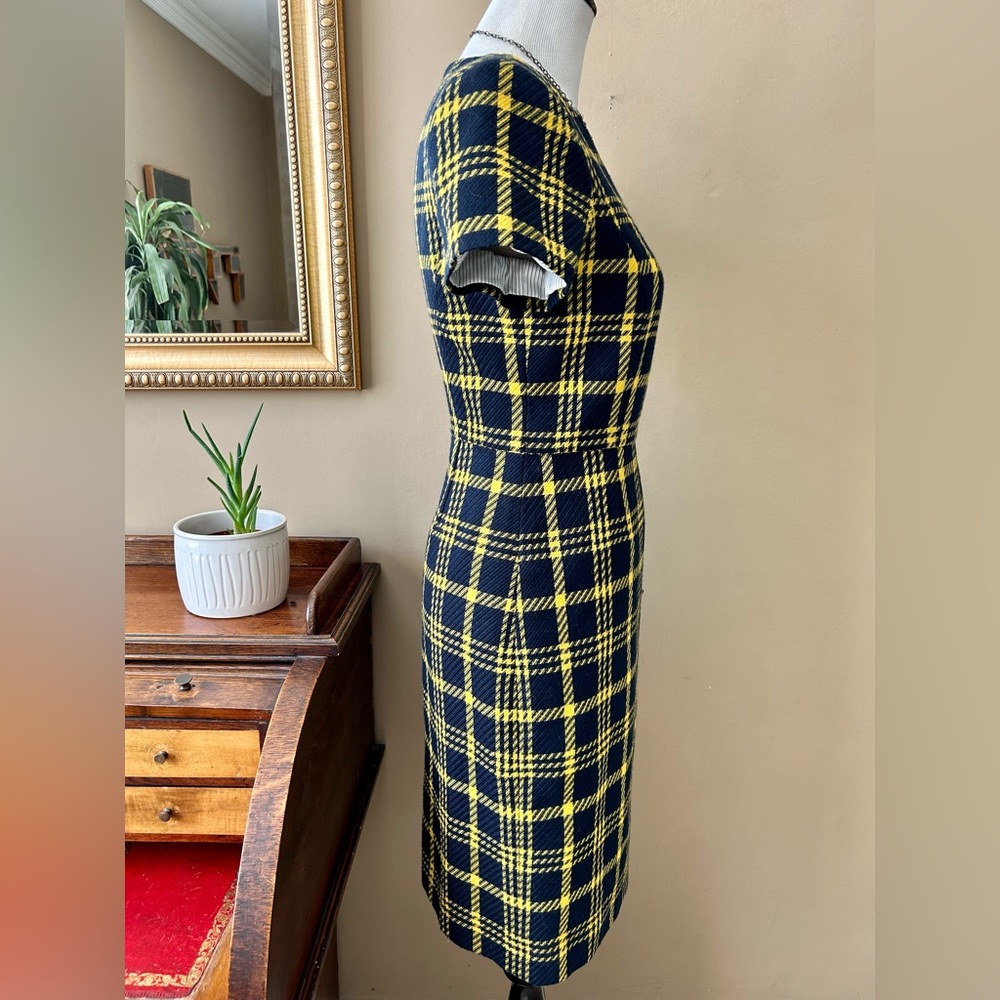 Plaid Yellow and Black Dress - Picture 4 of 9